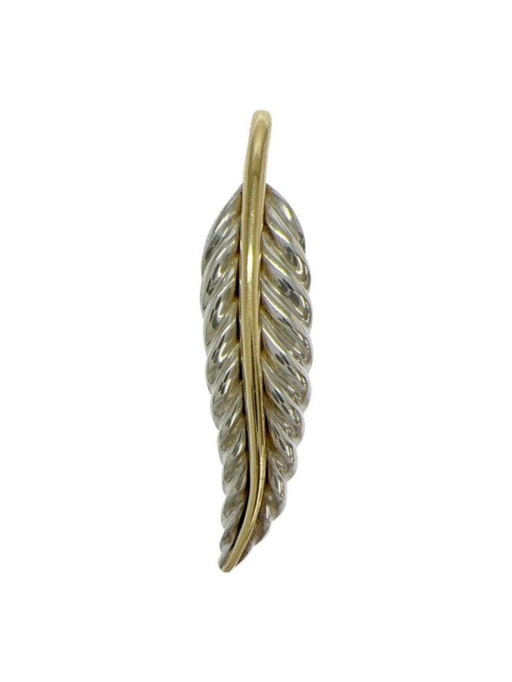 Tiffany & Co Silver Gold Feather Pendant